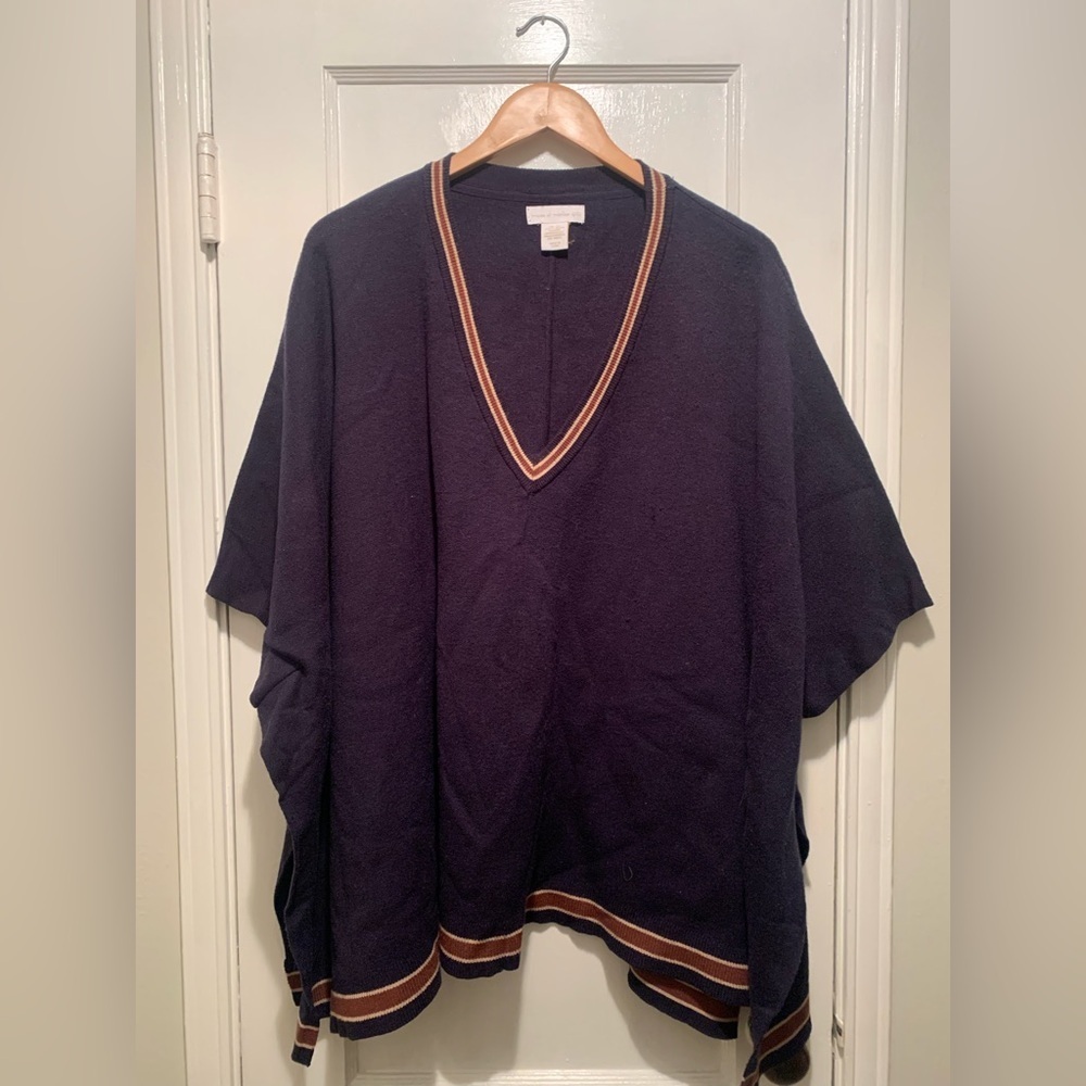 House of Harlow 1960 Navy Boho Poncho One Size - Picture 3 of 15